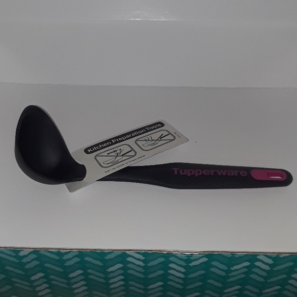 Tupperware Small Junior Ladle 9" Kitchen Tool Serving Exclusive Size Black Pink! - Picture 1 of 8